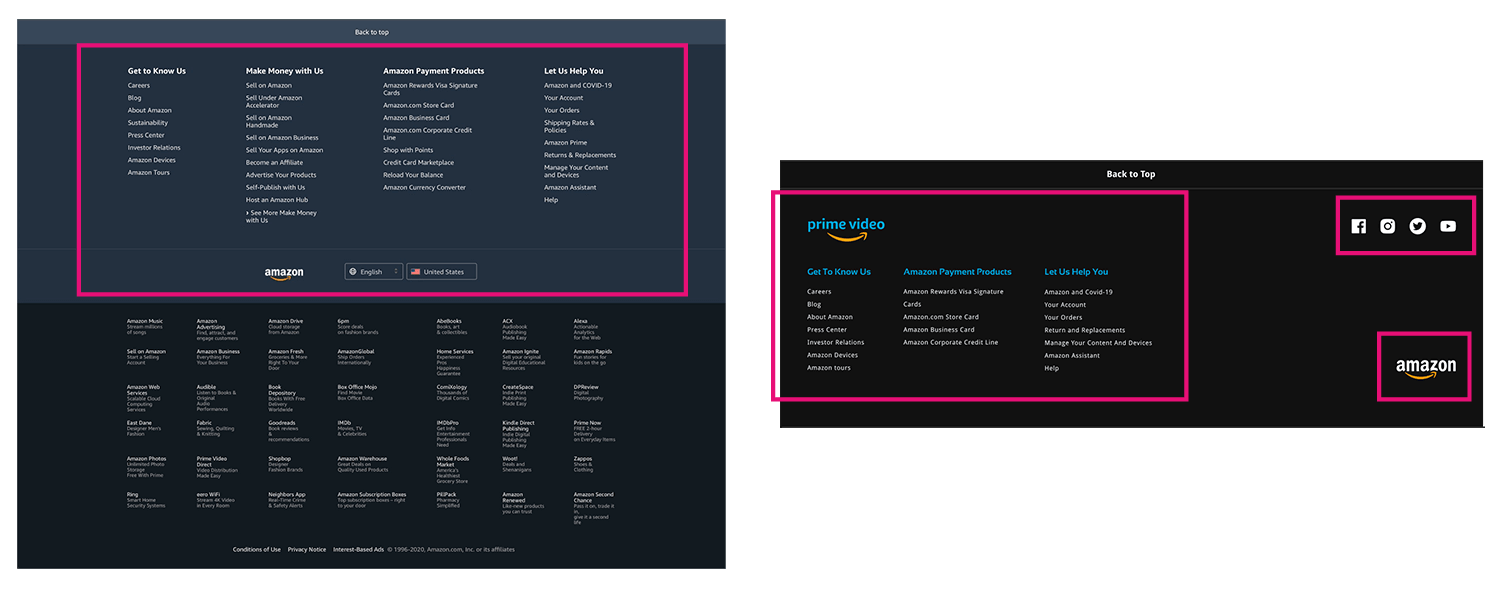 amazon prime video footer