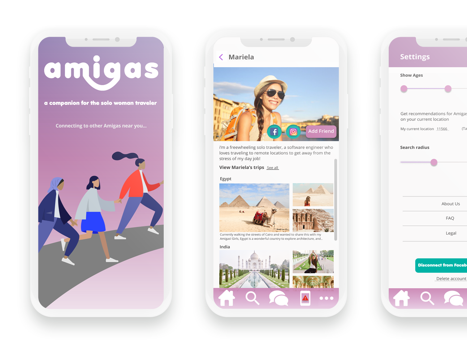 Amigas travel app